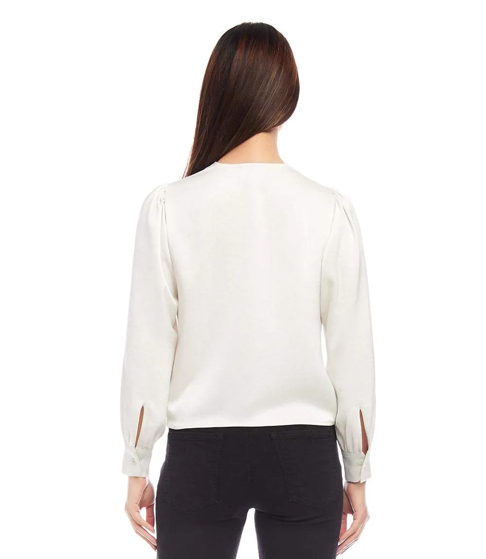 Drape Front Satin Top sold by Karen Kane product image thumbnail 4