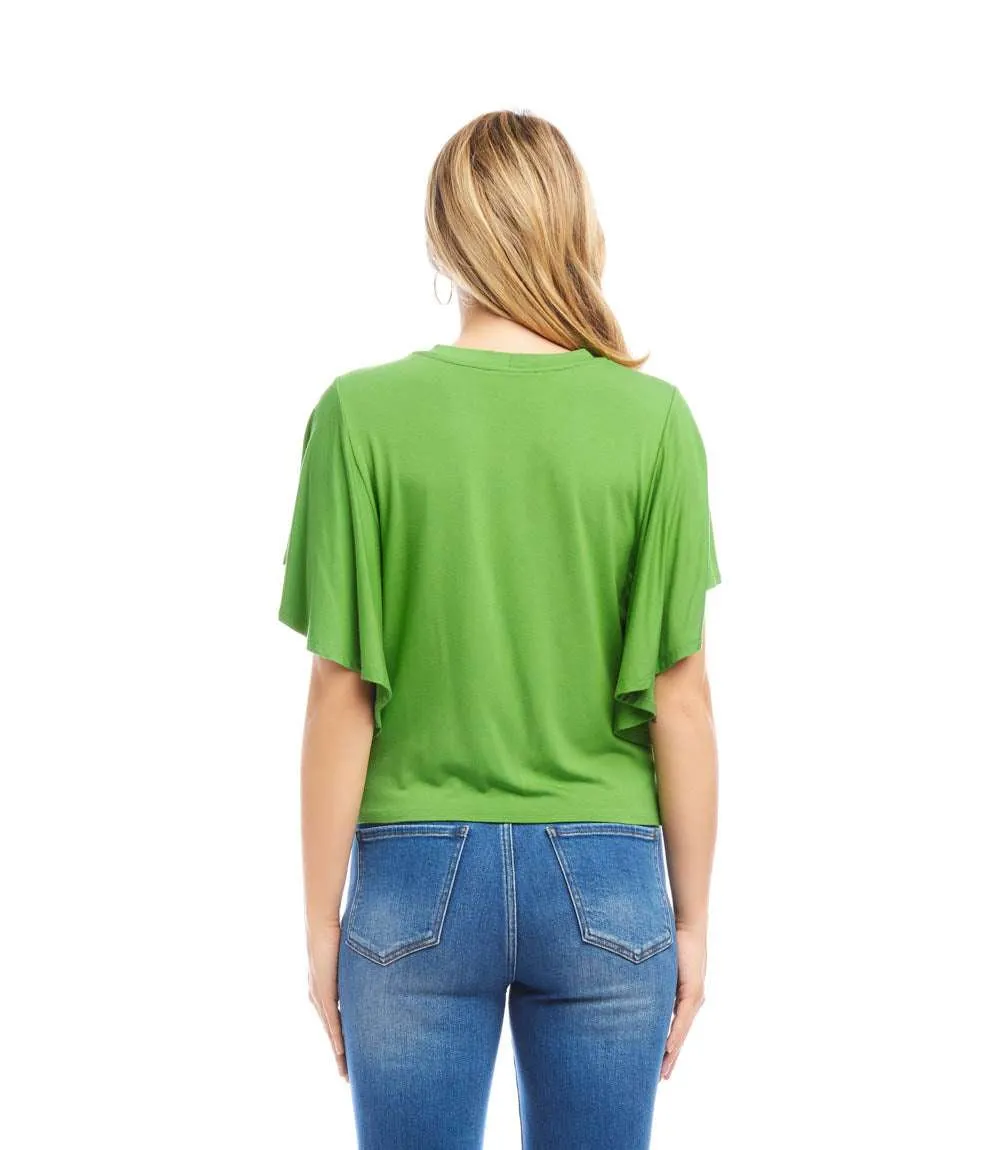 Petite Size Flutter Sleeve Drape Front Top sold by Karen Kane product image thumbnail 4