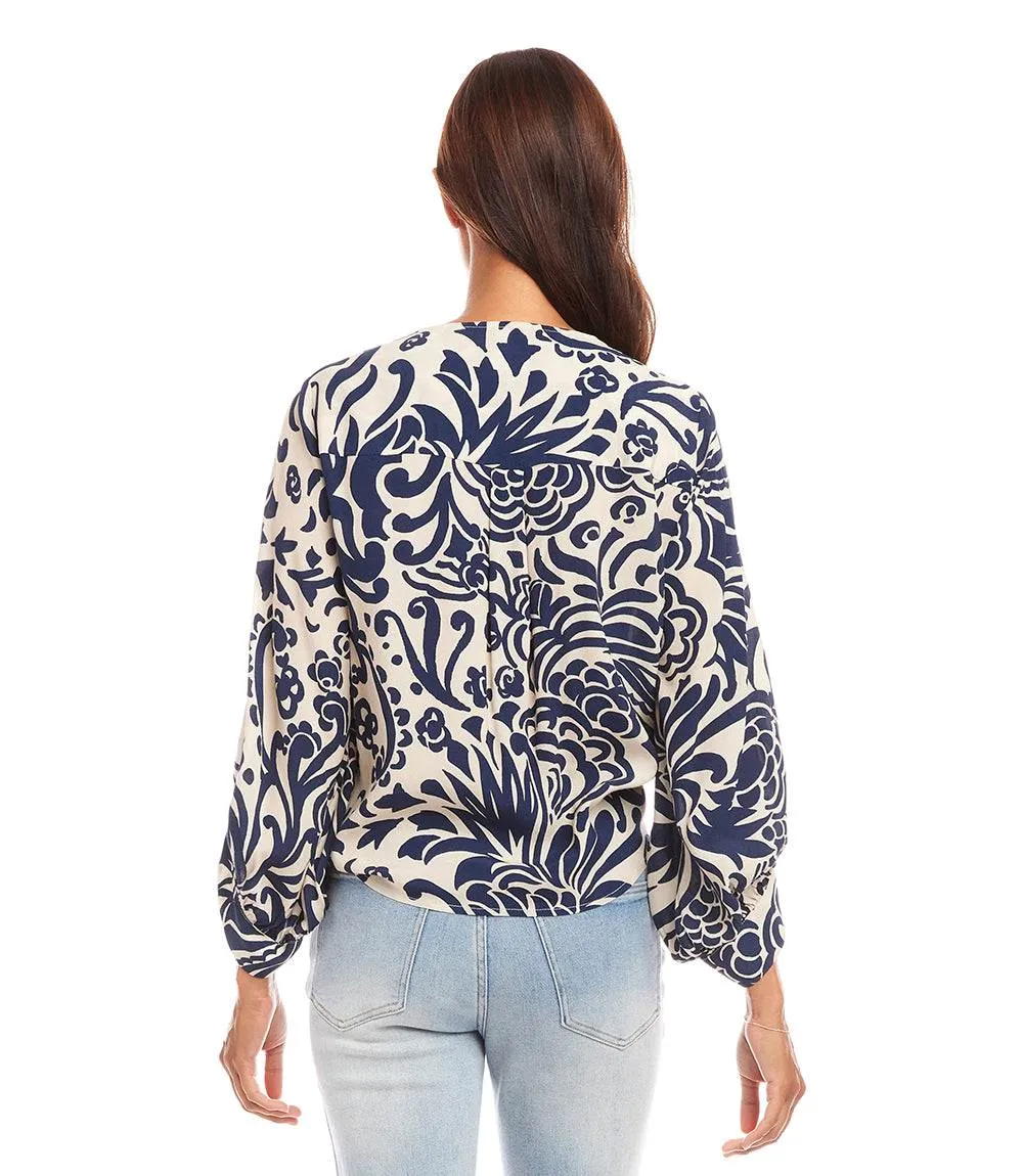 Petite Size Blouson Sleeve Tie Front Top sold by Karen Kane product image thumbnail 5