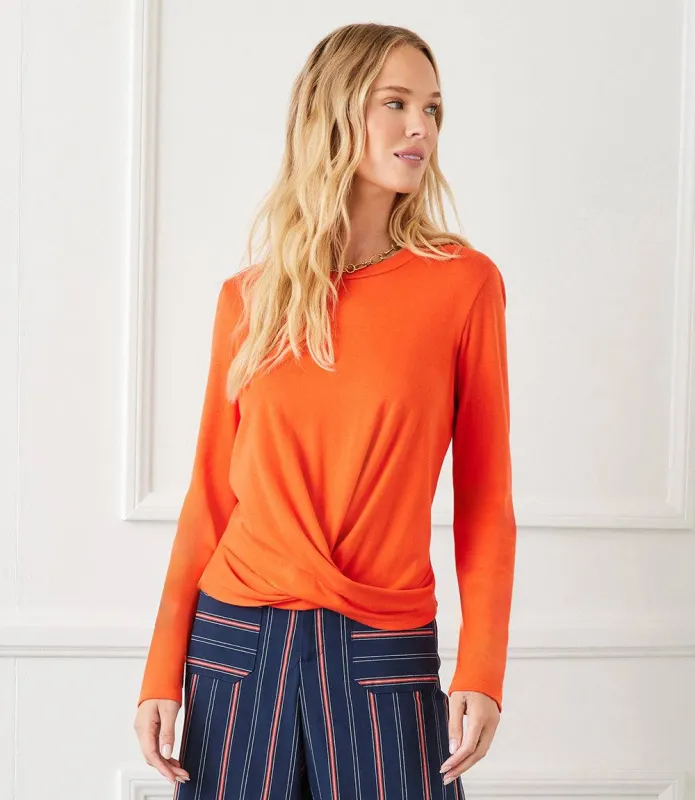 Long Sleeve Drape Front Top made by Karen Kane