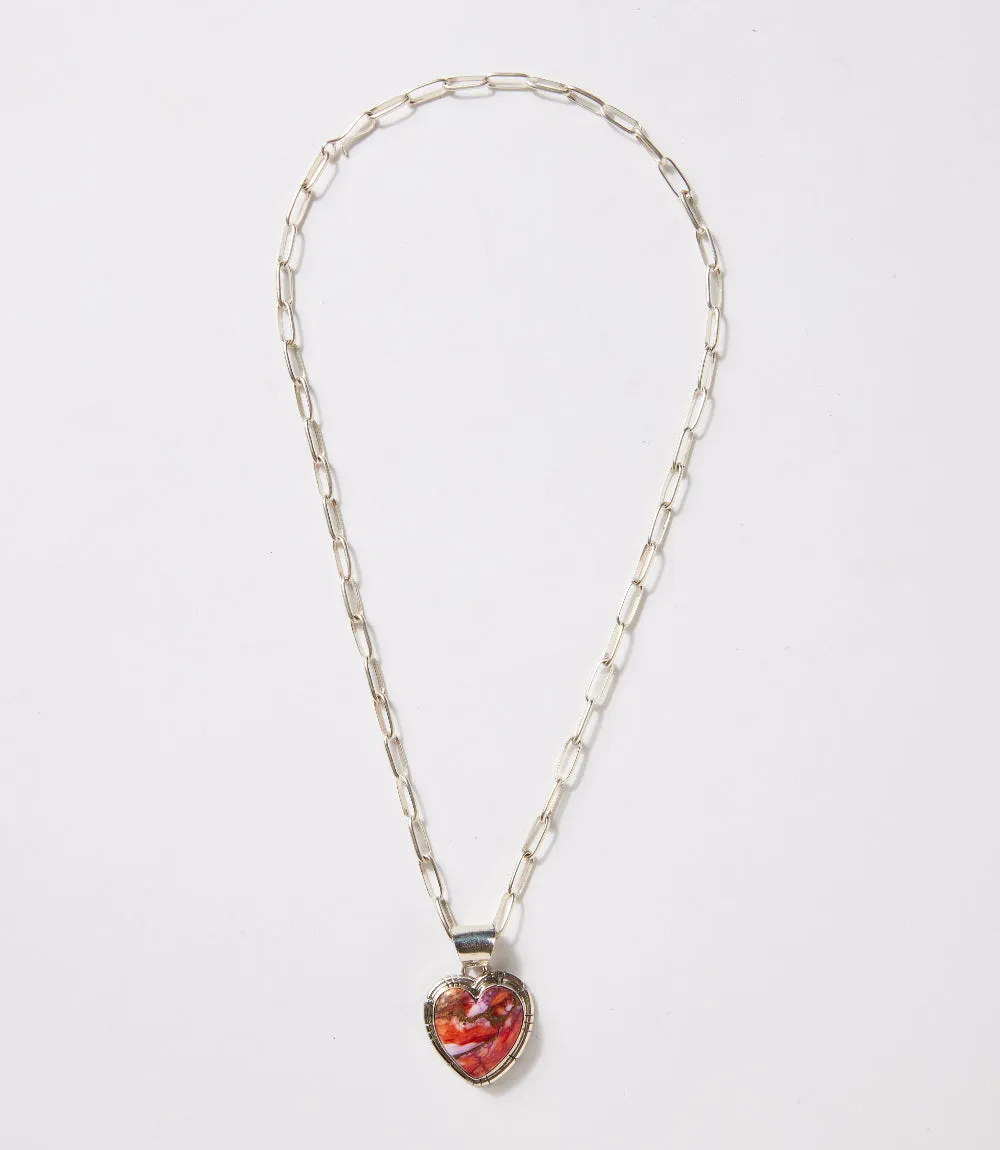 Pink Dahlia Stone Heart Necklace sold by Karen Kane product image thumbnail 3