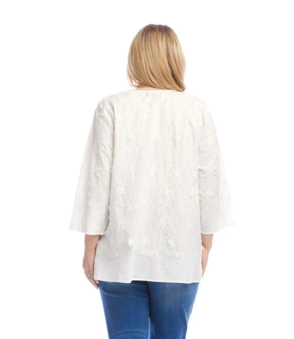Plus Size 3/4 Sleeve Embroidered Tunic sold by Karen Kane product image thumbnail 3