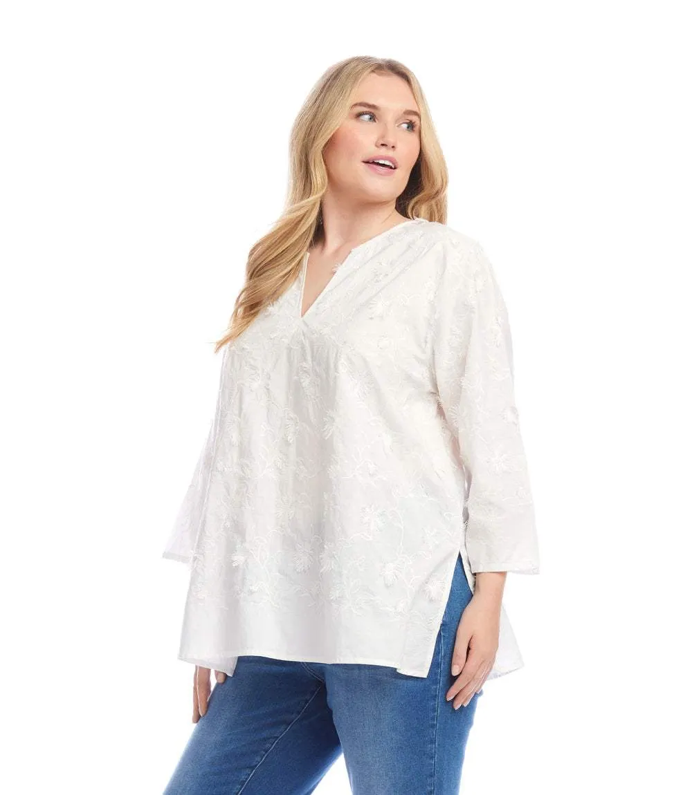 Plus Size 3/4 Sleeve Embroidered Tunic sold by Karen Kane product image thumbnail 2