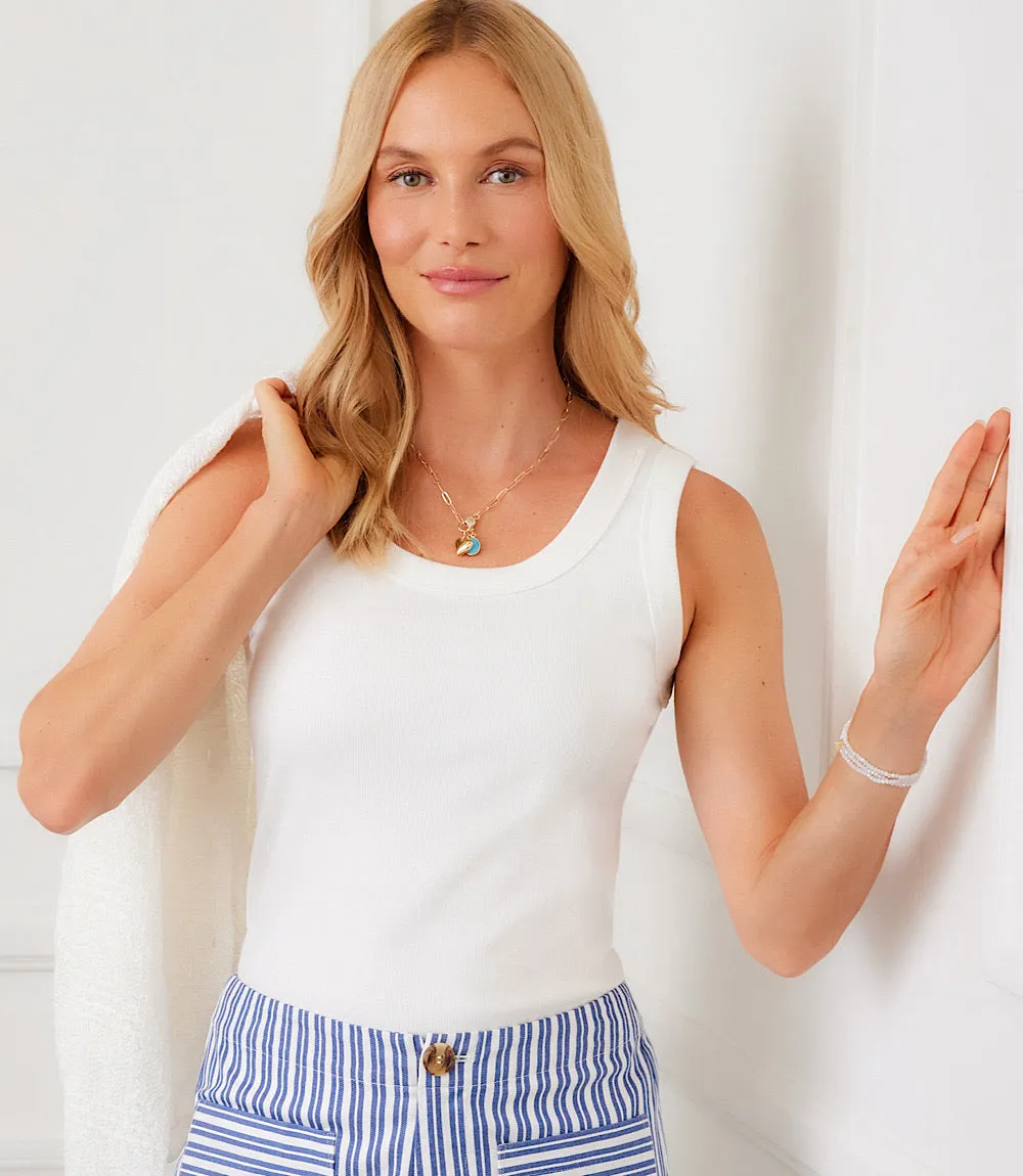 Ribbed Scoop Neck Tank sold by Karen Kane