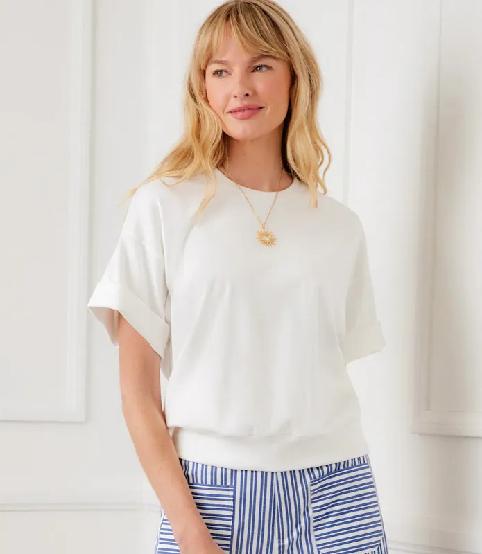 Ribbed Cuffed Sleeve Top made by Karen Kane