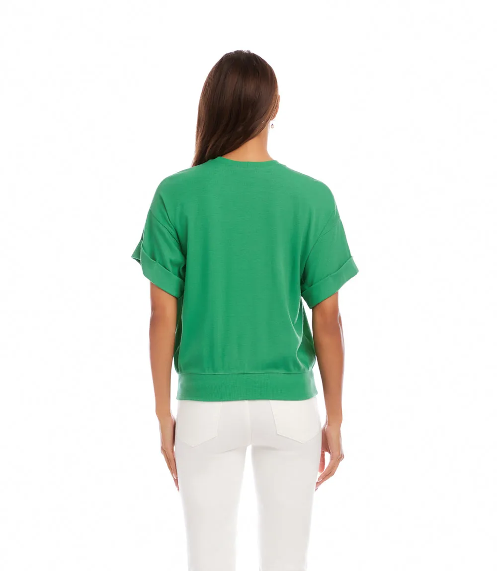 Ribbed Cuffed Sleeve Top sold by Karen Kane product image thumbnail 4