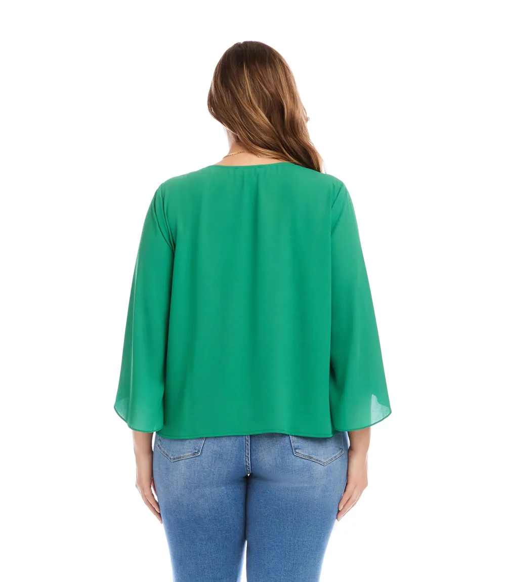 Plus Size Bracelet Sleeve Drape Front Crossover Top sold by Karen Kane product image thumbnail 3