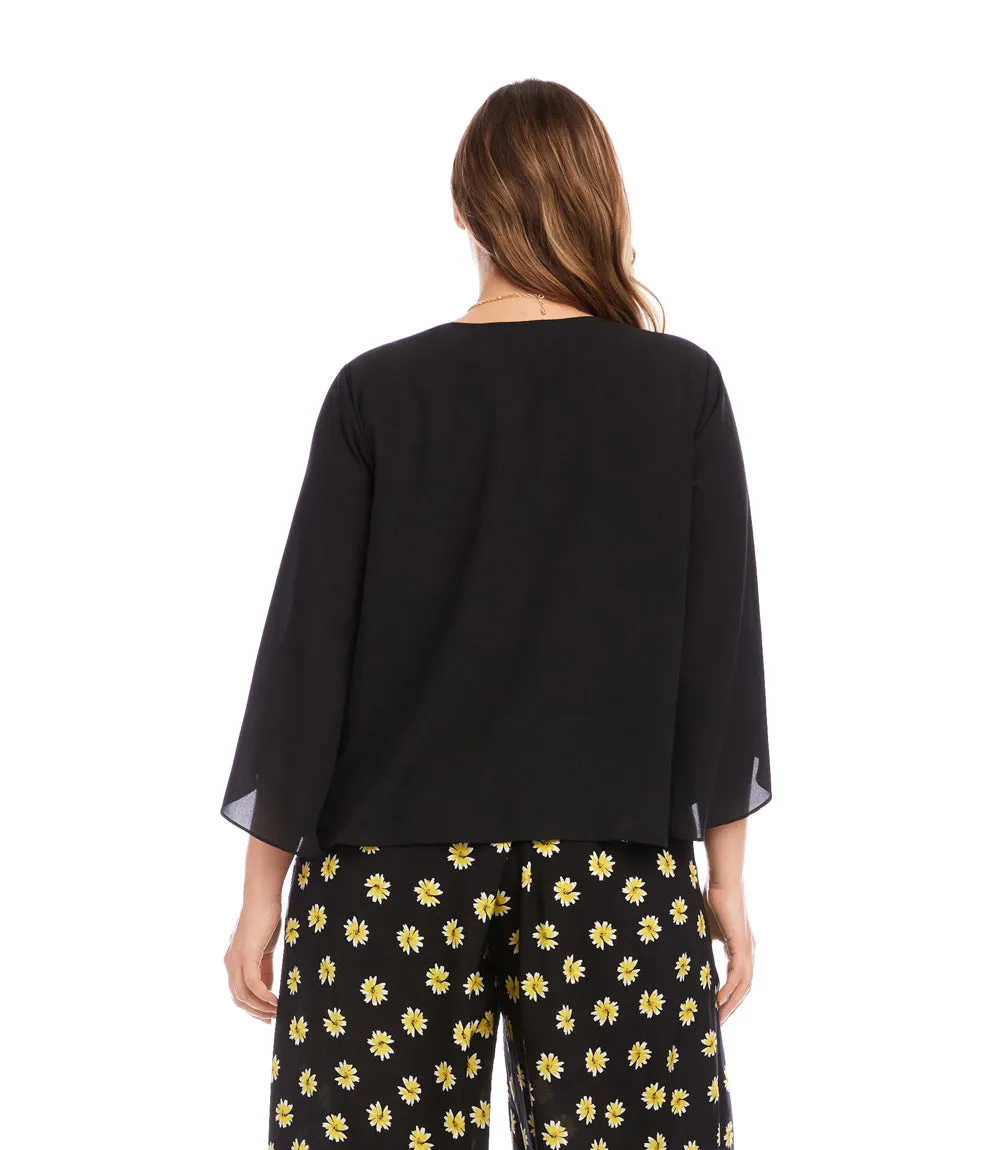 Plus Size Bracelet Sleeve Drape Front Crossover Top sold by Karen Kane product image thumbnail 3