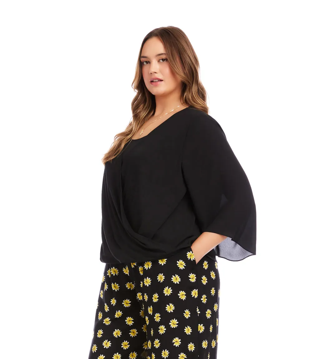 Plus Size Bracelet Sleeve Drape Front Crossover Top sold by Karen Kane product image thumbnail 2