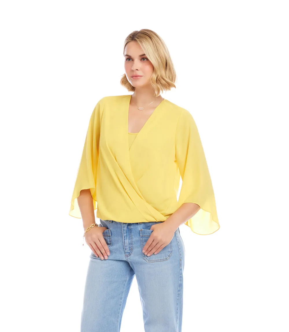 Petite Size Bracelet Sleeve Drape Front Crossover Top sold by Karen Kane product image thumbnail 2