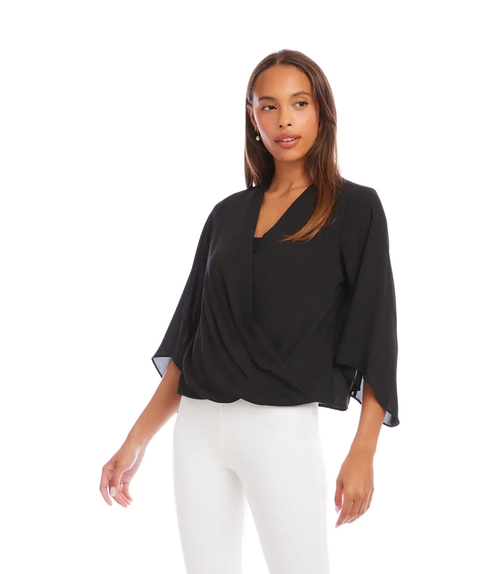 Petite Size Bracelet Sleeve Drape Front Crossover Top sold by Karen Kane product image thumbnail 3