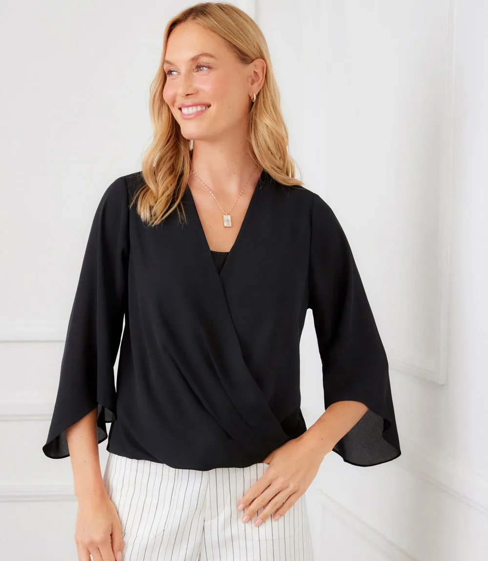 Petite Size Bracelet Sleeve Drape Front Crossover Top sold by Karen Kane product image thumbnail 5