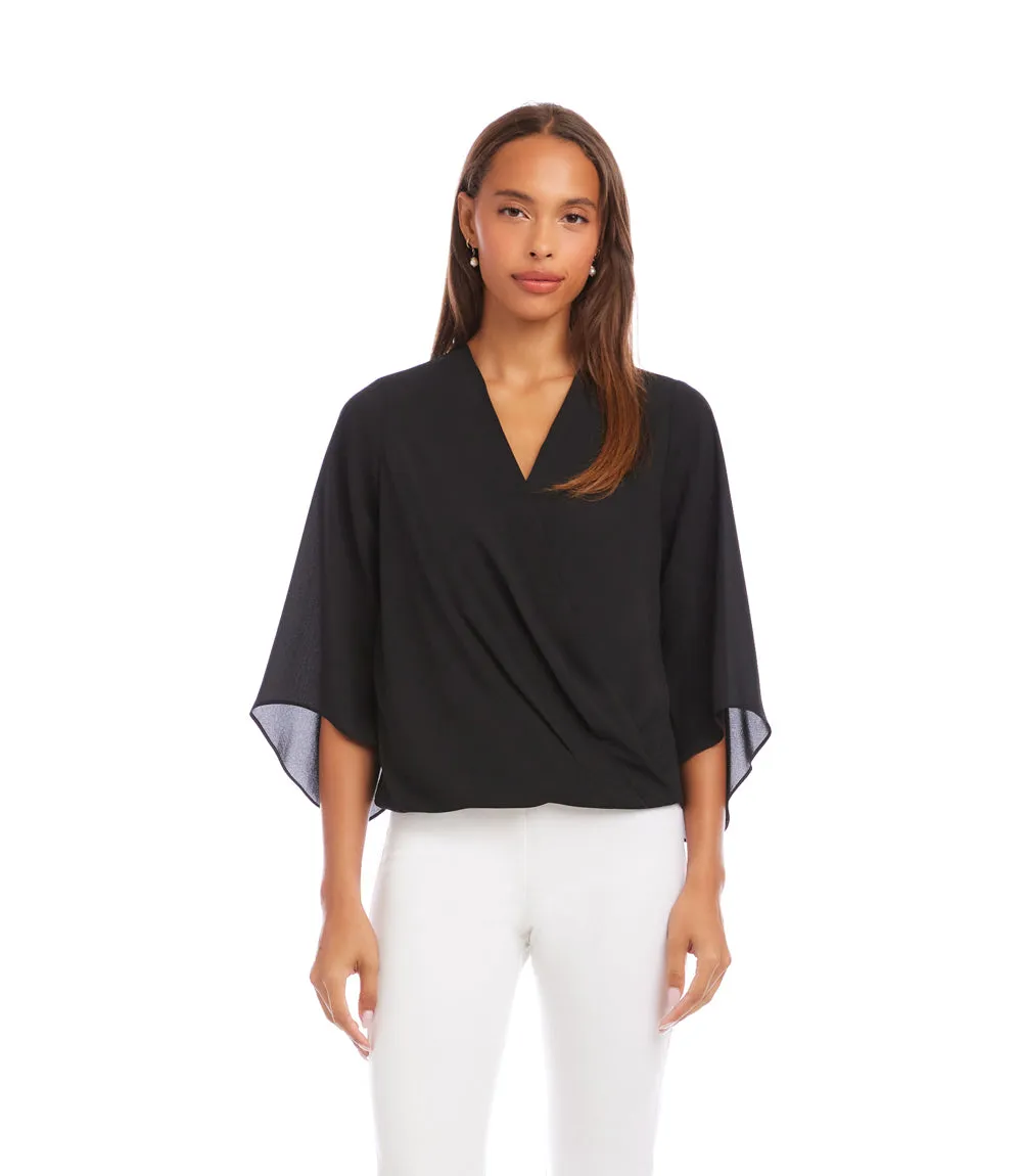 Petite Size Bracelet Sleeve Drape Front Crossover Top sold by Karen Kane product image thumbnail 2