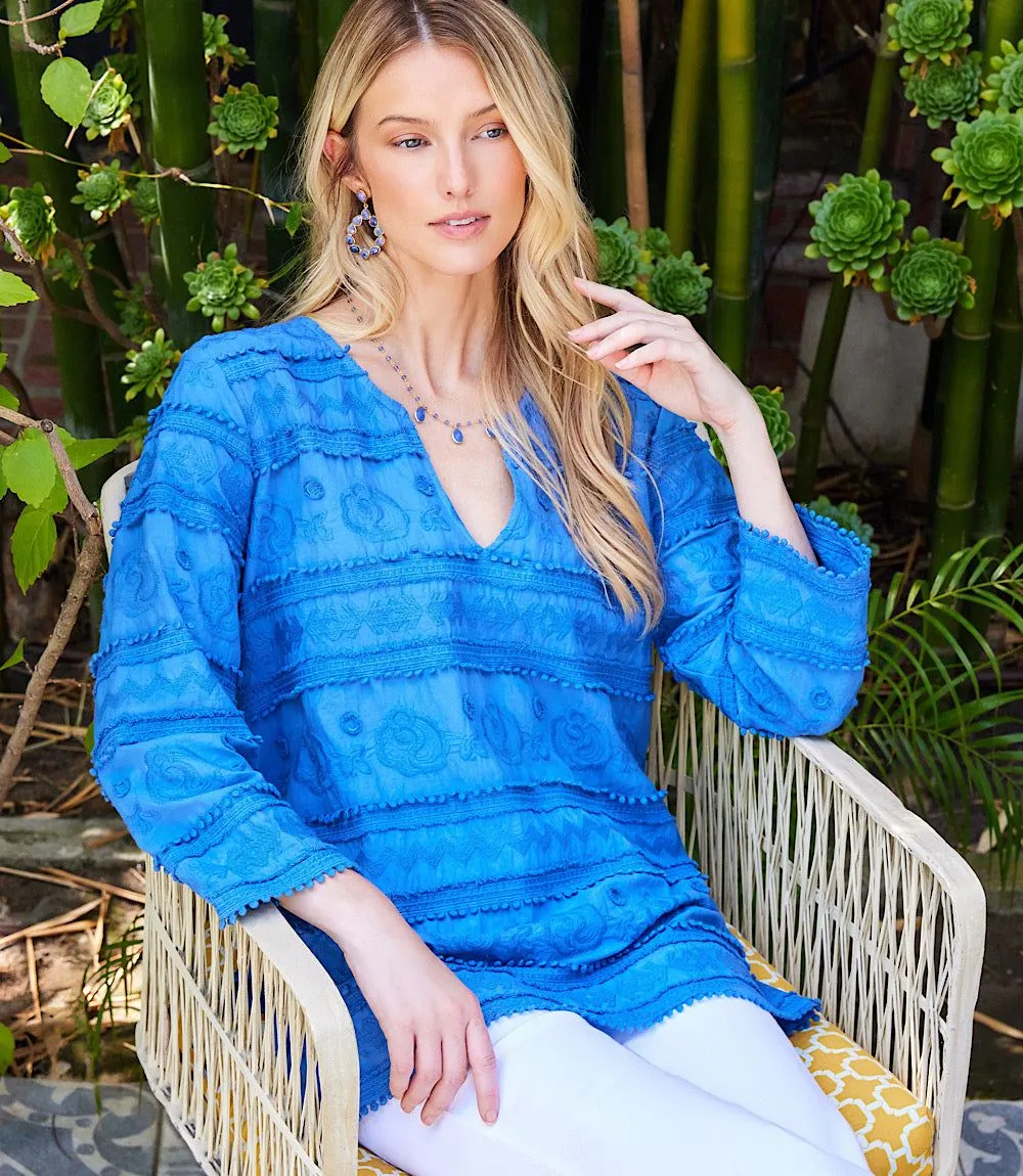 3/4 Sleeve Embroidered Tunic sold by Karen Kane