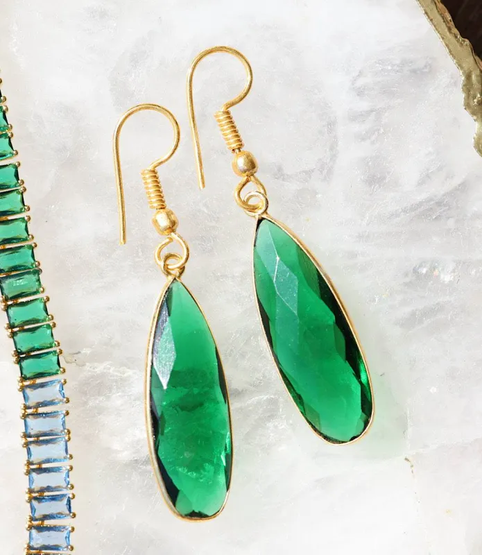 Emerald Quartz Earrings sold by Karen Kane