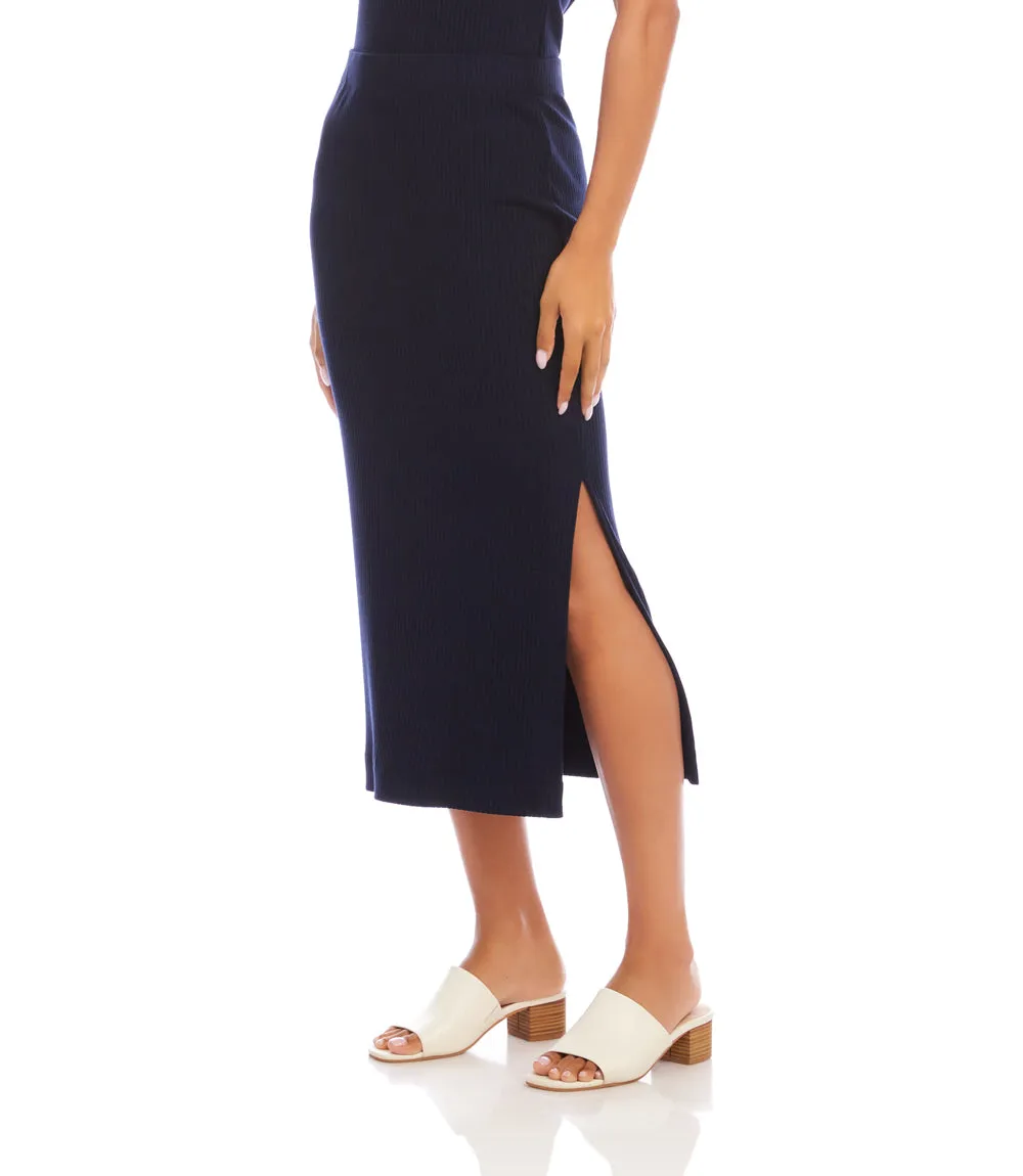 Ribbed Side-Slit Midi Skirt sold by Karen Kane product image thumbnail 4