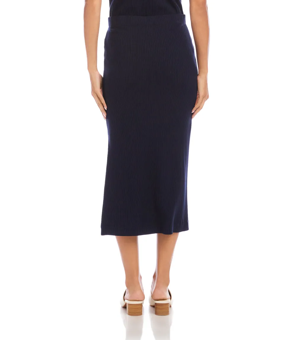 Ribbed Side-Slit Midi Skirt sold by Karen Kane product image thumbnail 5