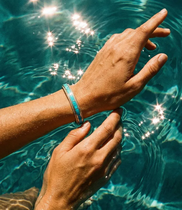 Turquoise Inlay Cuff Bracelet sold by Karen Kane