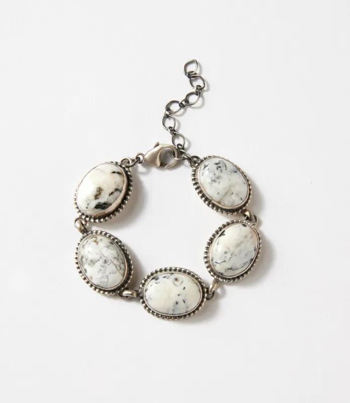 White Buffalo Stone Link Bracelet sold by Karen Kane