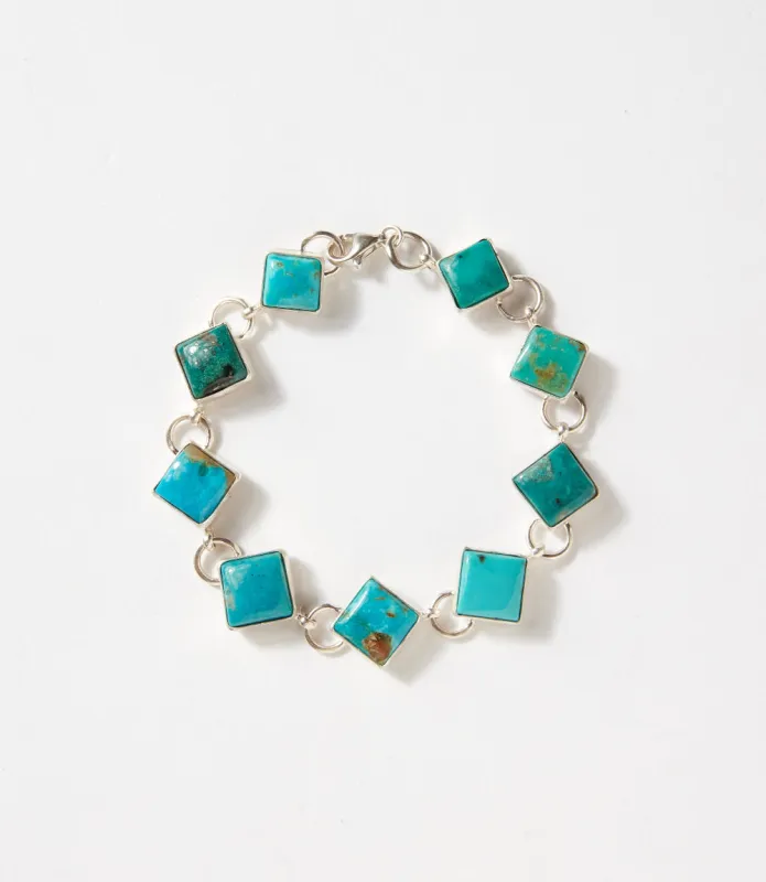 Turquoise Sterling Silver Link Bracelet sold by Karen Kane