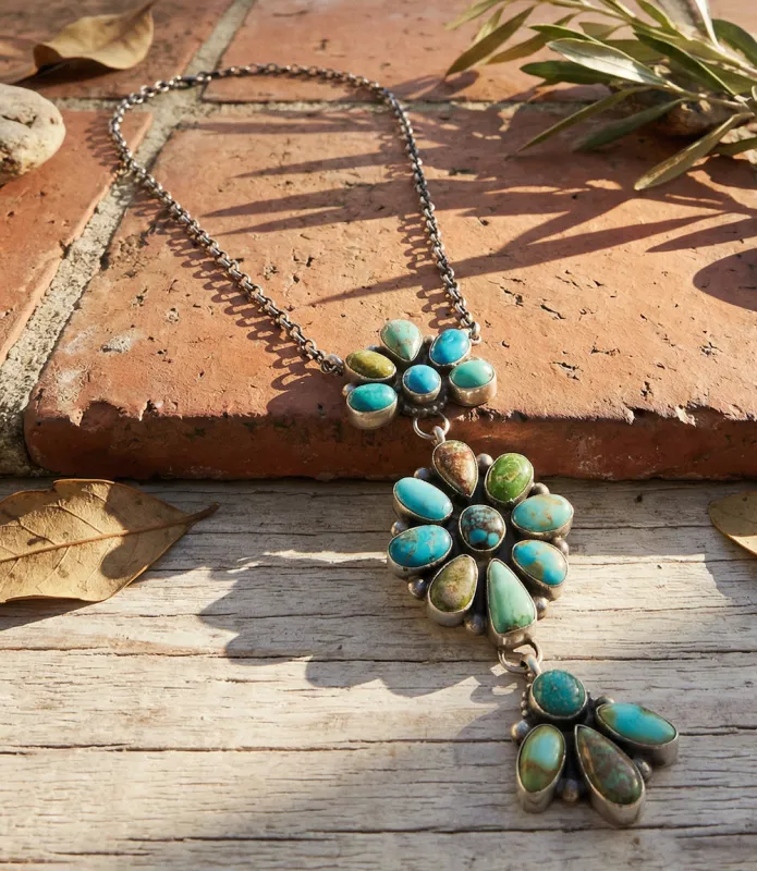 Mixed Turquoise Tiered Necklace sold by Karen Kane