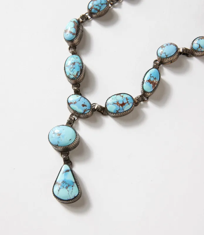 Golden Hill Turquoise Lariat Necklace And Earring Set made by Karen Kane