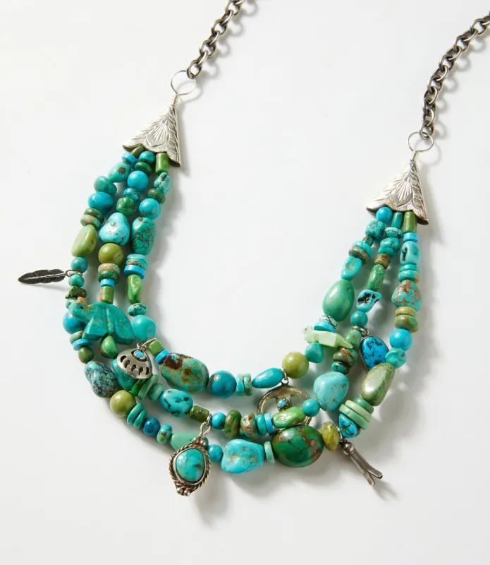 Vintage Turquoise Multistrand Necklace made by Karen Kane