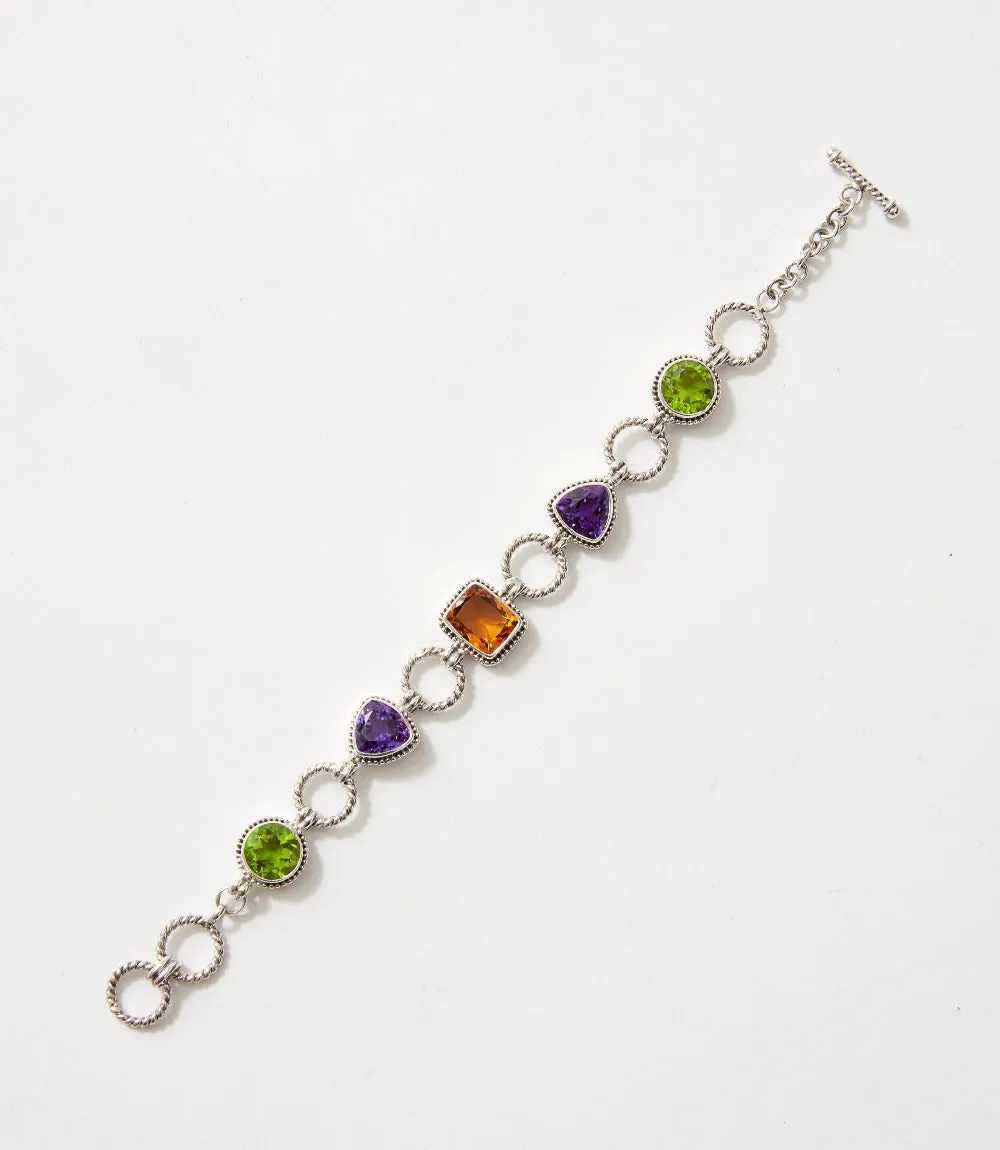 Sterling Silver Gemstone Link Bracelet sold by Karen Kane product image thumbnail 3