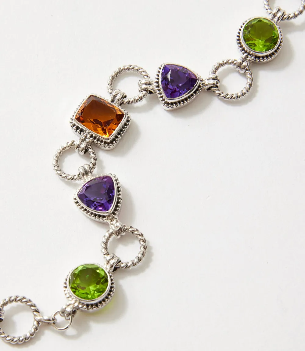 Sterling Silver Gemstone Link Bracelet sold by Karen Kane product image thumbnail 2