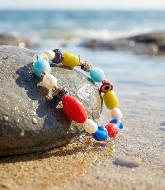 Mixed Bead Stretch Bracelet sold by Karen Kane