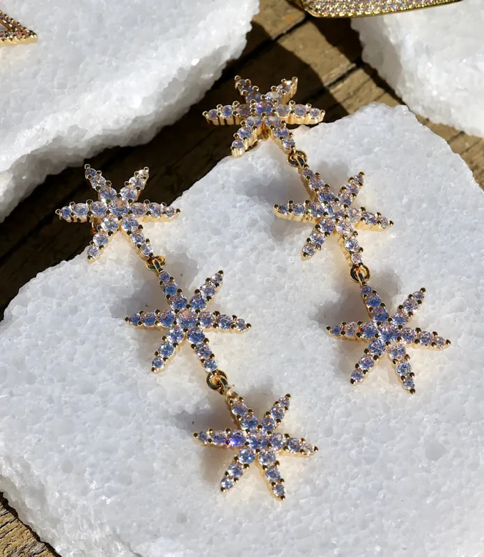 Triple Star Earrings sold by Karen Kane