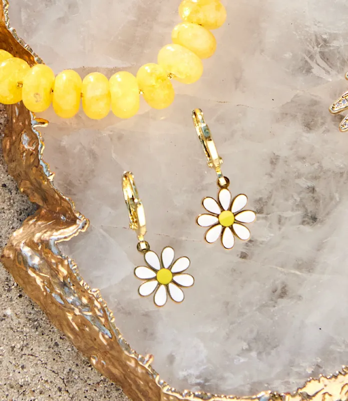 Daisy Huggie Earrings made by Karen Kane