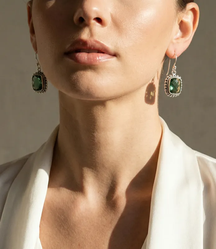 Sterling Silver Rectangular Gemstone Earrings sold by Karen Kane