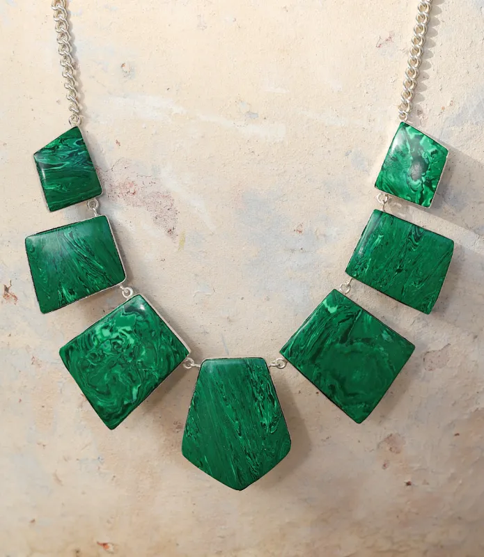 Malachite Statement Necklace made by Karen Kane