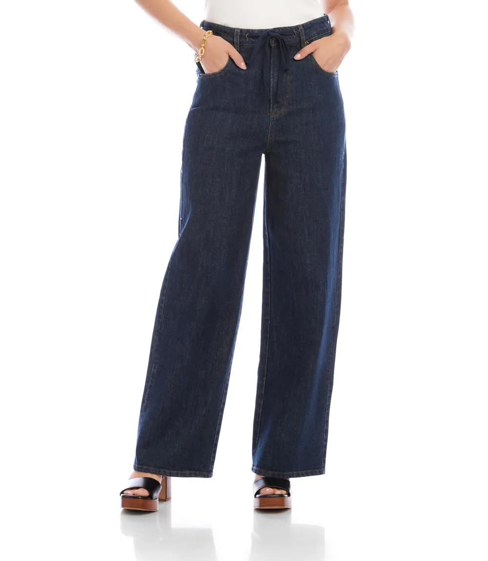 Denim Drawstring Wide-Leg Pants sold by Karen Kane product image thumbnail 3