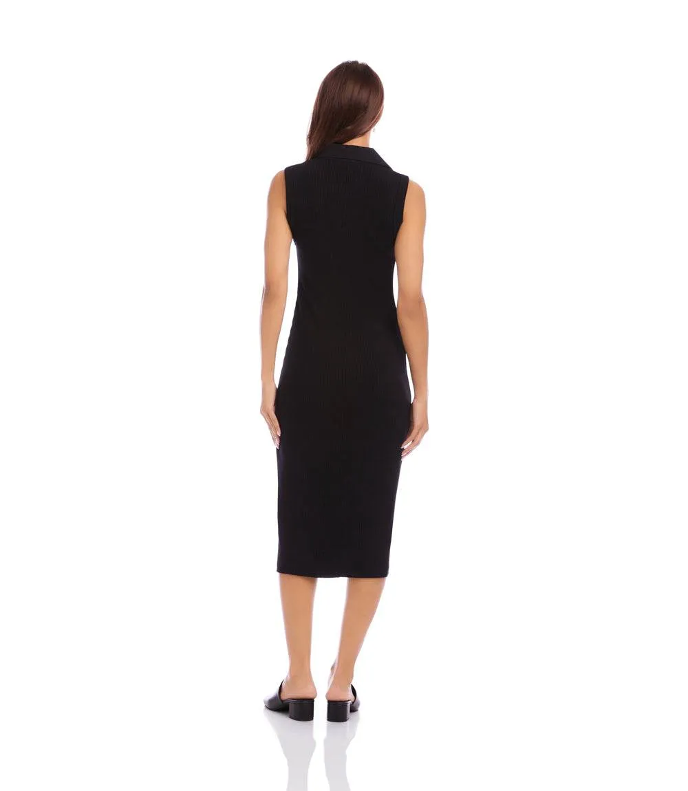 Ribbed Sleeveless Button Front Midi Dress sold by Karen Kane product image thumbnail 5