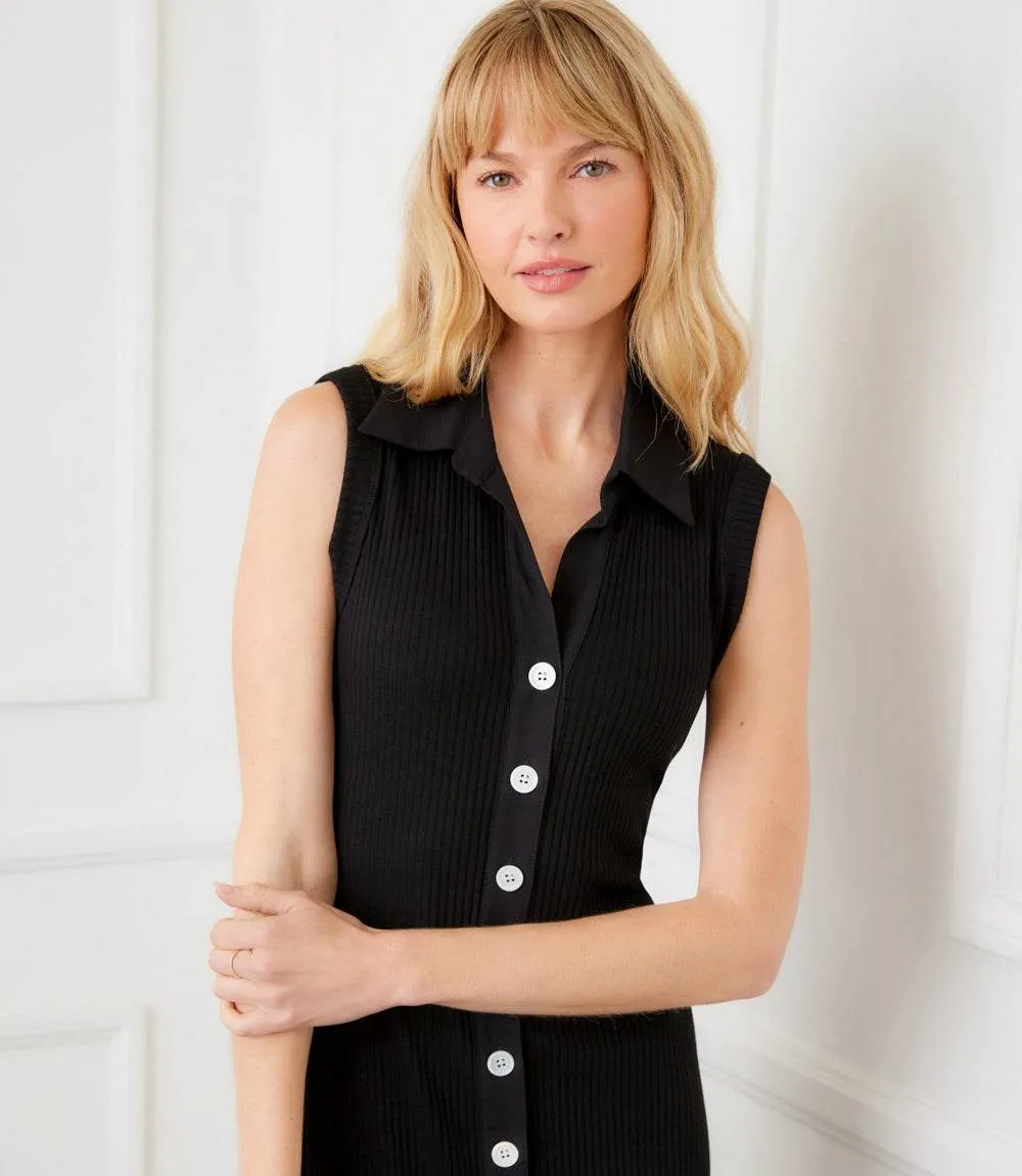 Ribbed Sleeveless Button Front Midi Dress sold by Karen Kane product image thumbnail 2