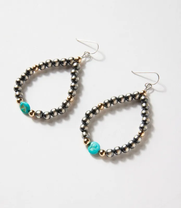 Navajo Pearl And Turquoise Earrings sold by Karen Kane