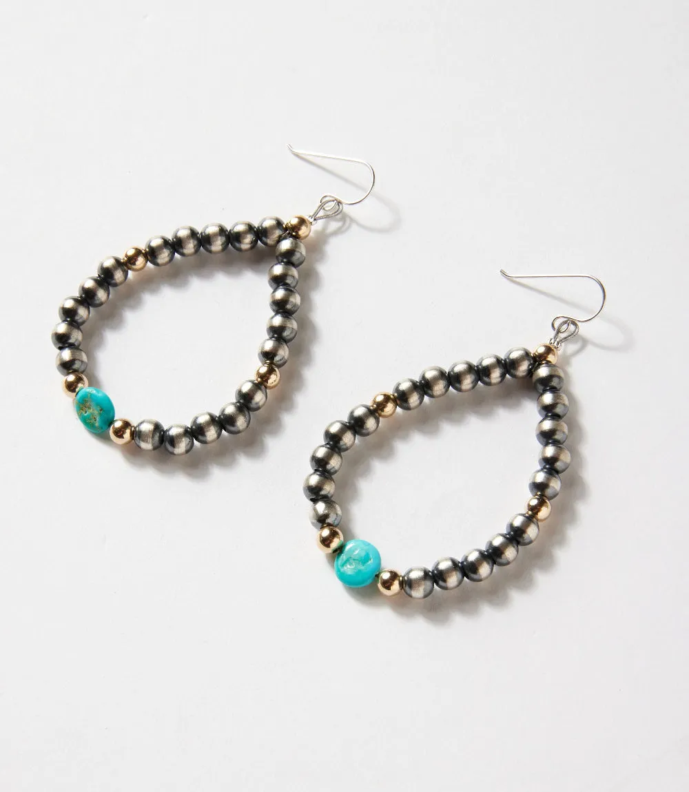 Navajo Pearl And Turquoise Earrings sold by Karen Kane