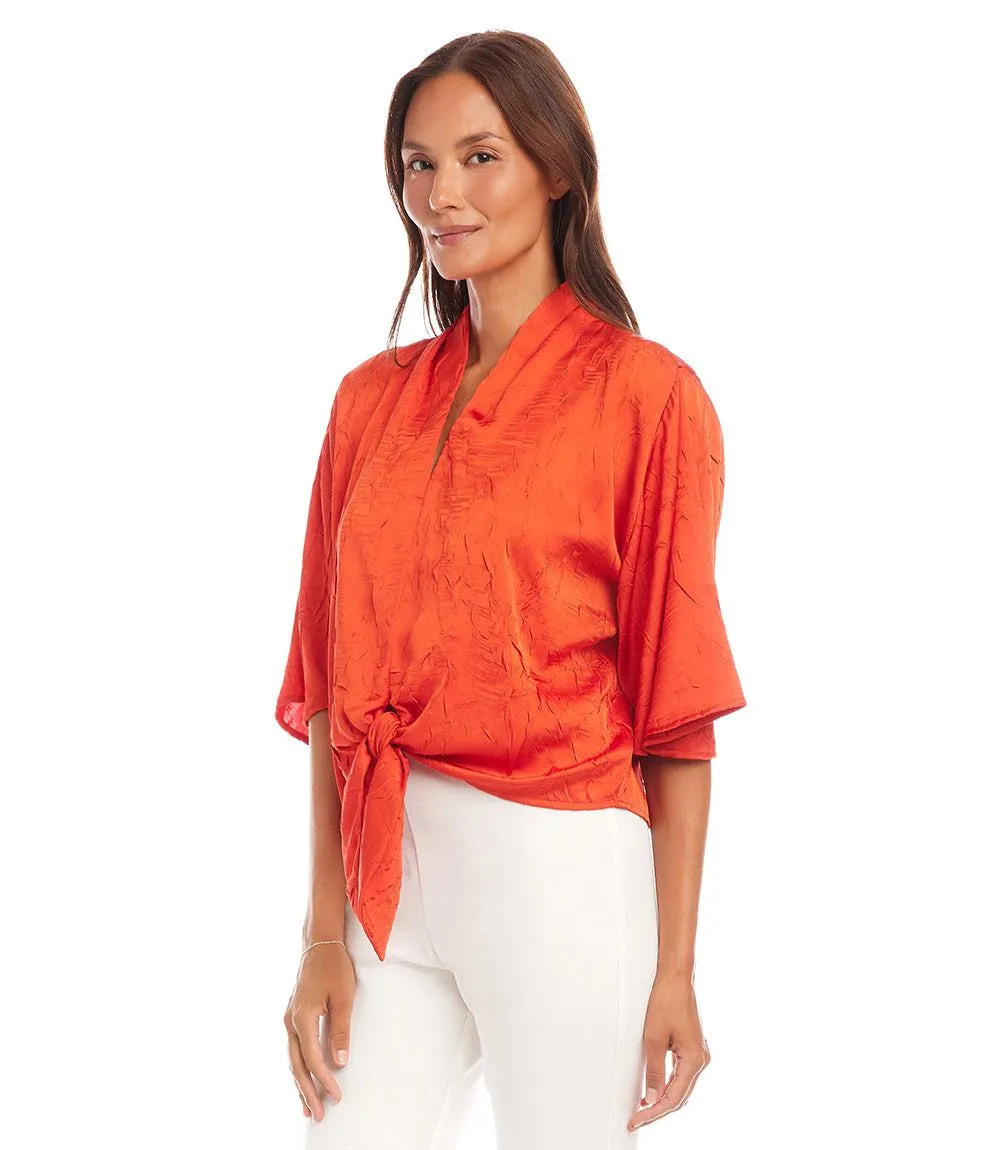 Flare Sleeve Tie Front Top sold by Karen Kane product image thumbnail 3