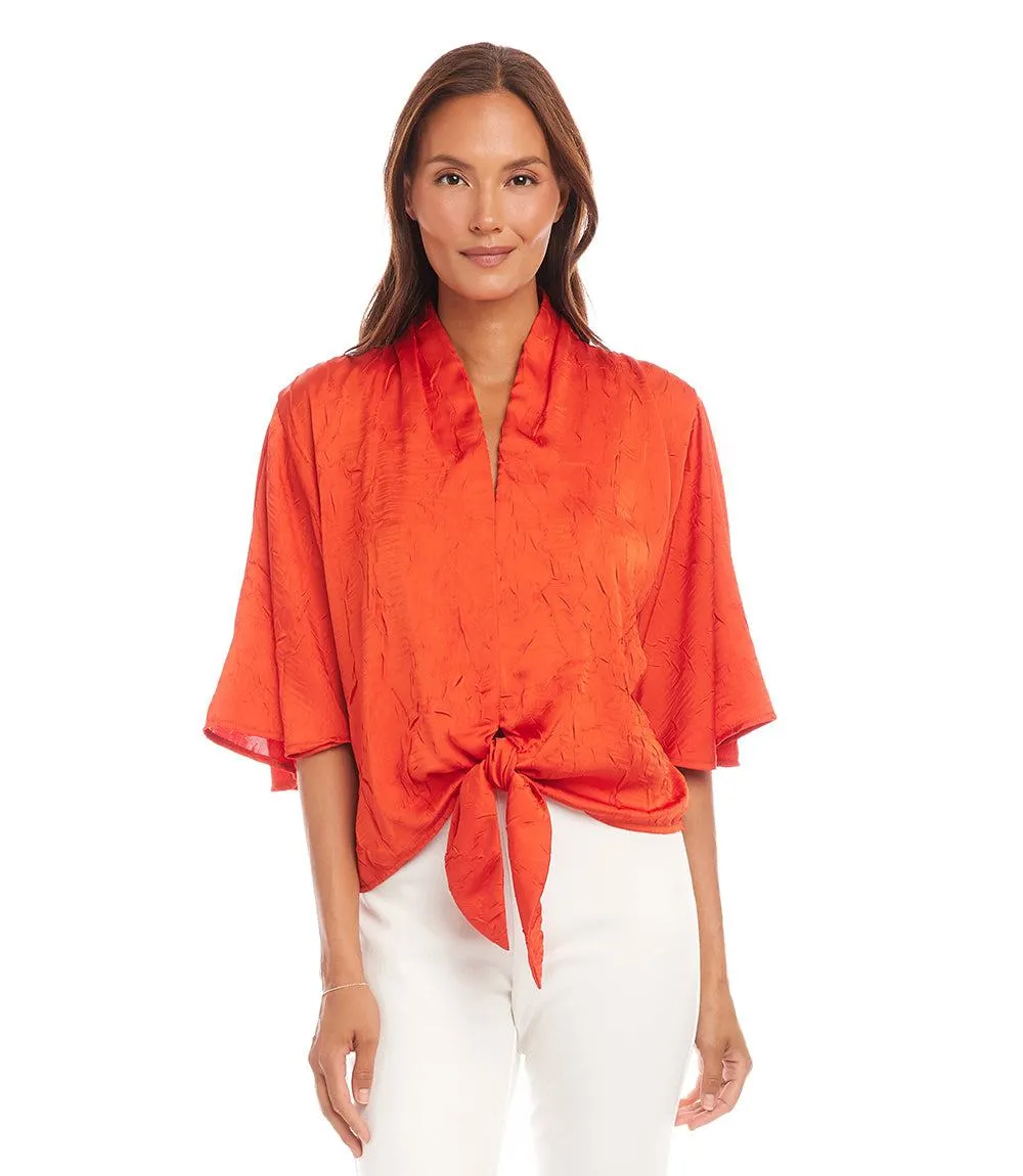 Flare Sleeve Tie Front Top sold by Karen Kane product image thumbnail 2