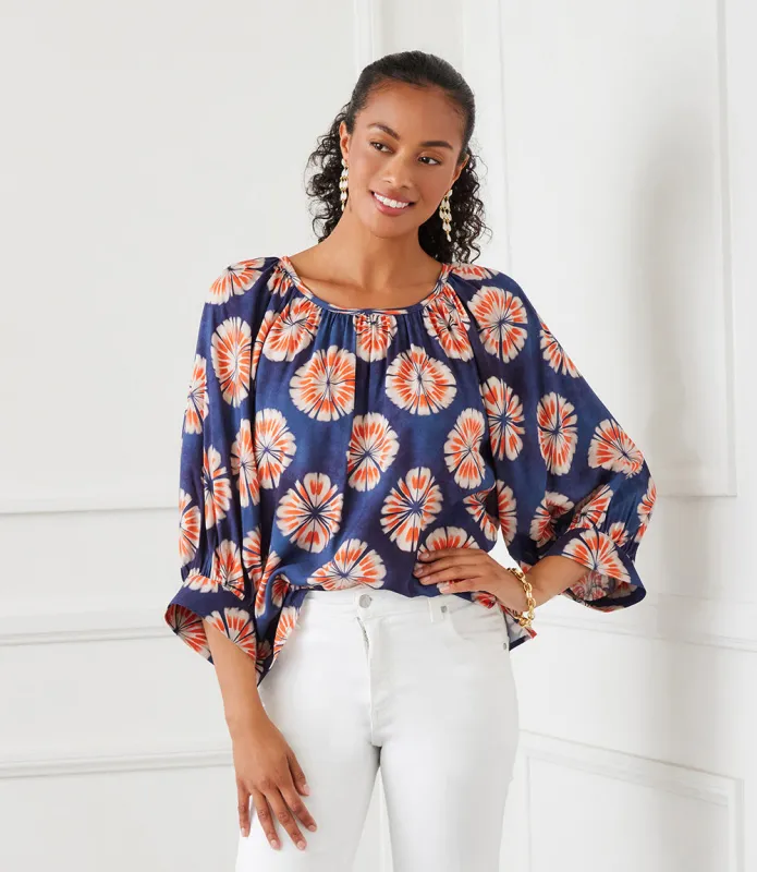 Petite Size Blouson Sleeve Peasant Top sold by Karen Kane