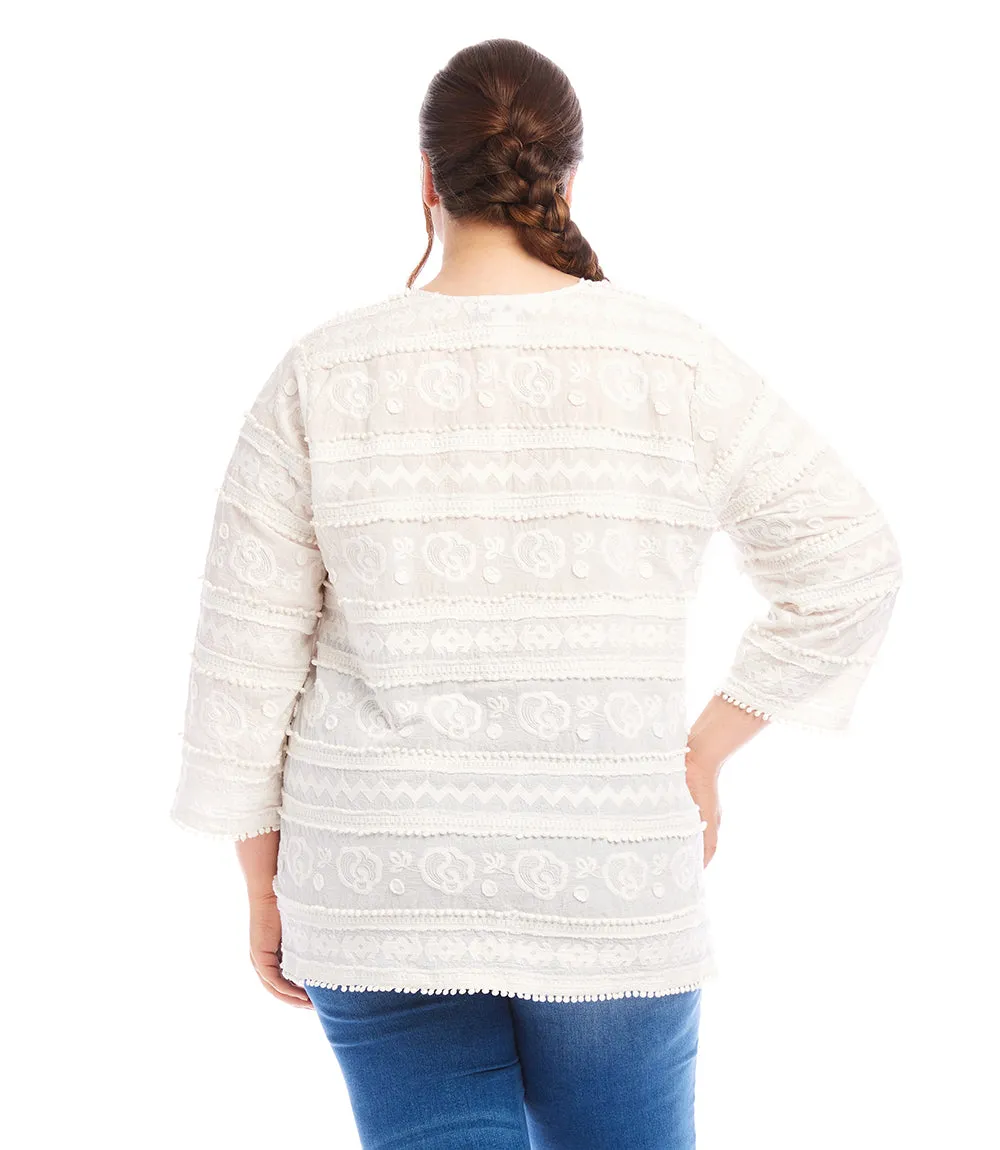 Plus Size 3/4 Sleeve Embroidered Tunic sold by Karen Kane product image thumbnail 3
