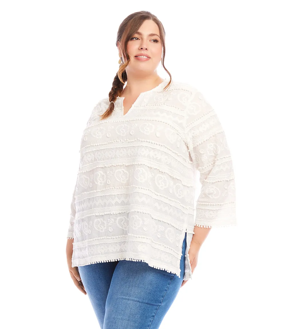 Plus Size 3/4 Sleeve Embroidered Tunic sold by Karen Kane product image thumbnail 2