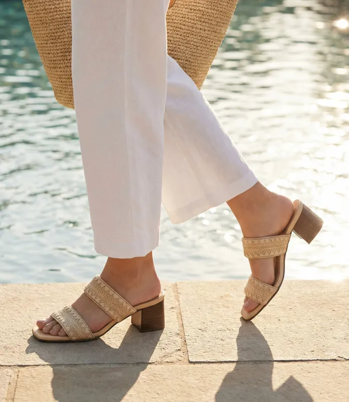 Seychelles Maui Raffia Mid Heel Sandals sold by Karen Kane