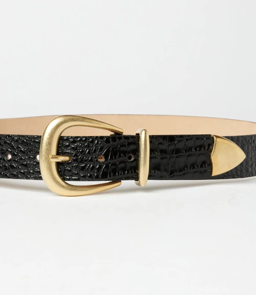 Streets Ahead Crocodile Leather Buckle Belt sold by Karen Kane product image thumbnail 5