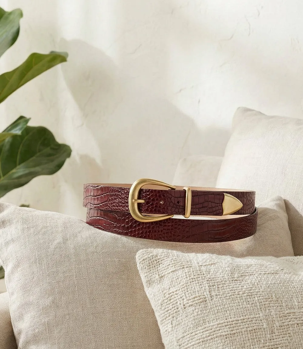 Streets Ahead Crocodile Leather Buckle Belt sold by Karen Kane product image thumbnail 4