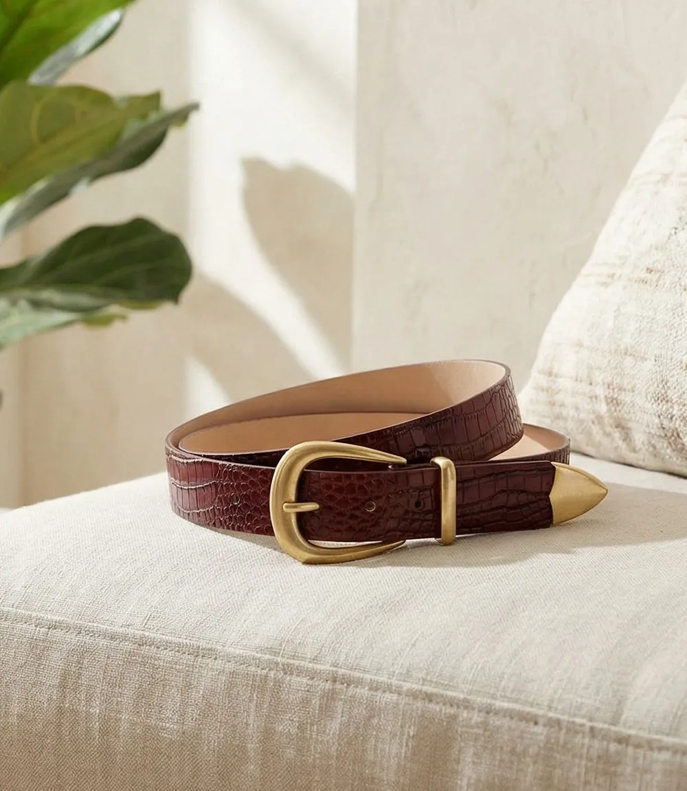 Streets Ahead Crocodile Leather Buckle Belt sold by Karen Kane product image thumbnail 2