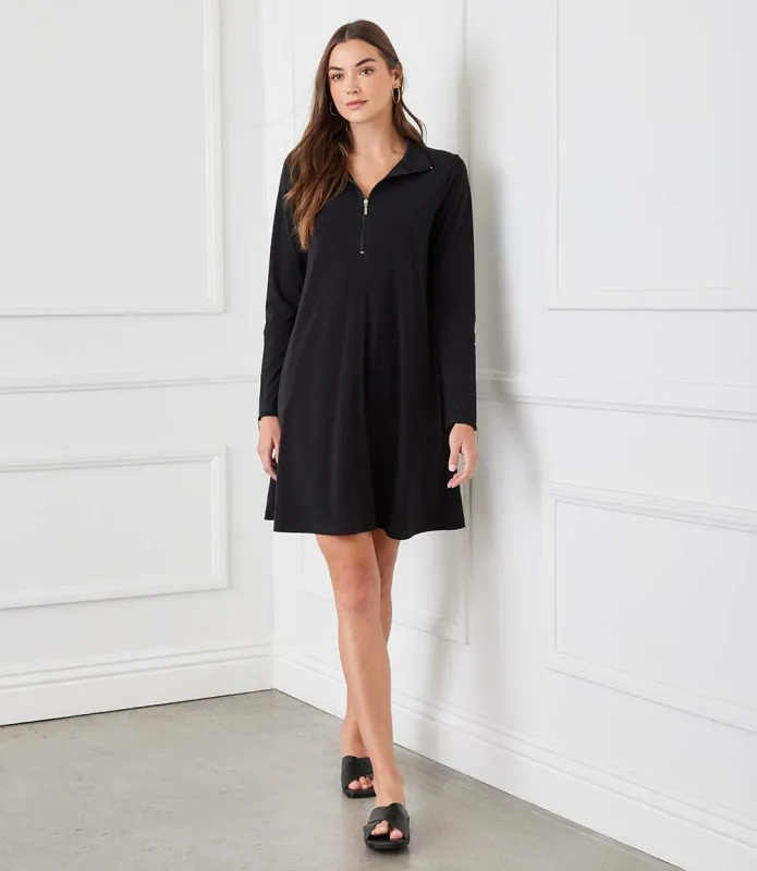 Petite Size Zip-Up Travel Jersey Dress made by Karen Kane