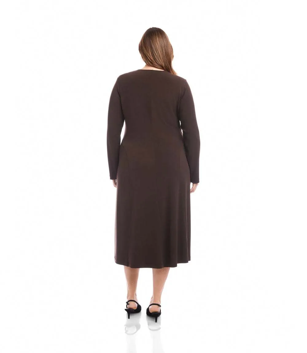 Plus Size Kate V-Neck Midi Travel Jersey Dress sold by Karen Kane product image thumbnail 3